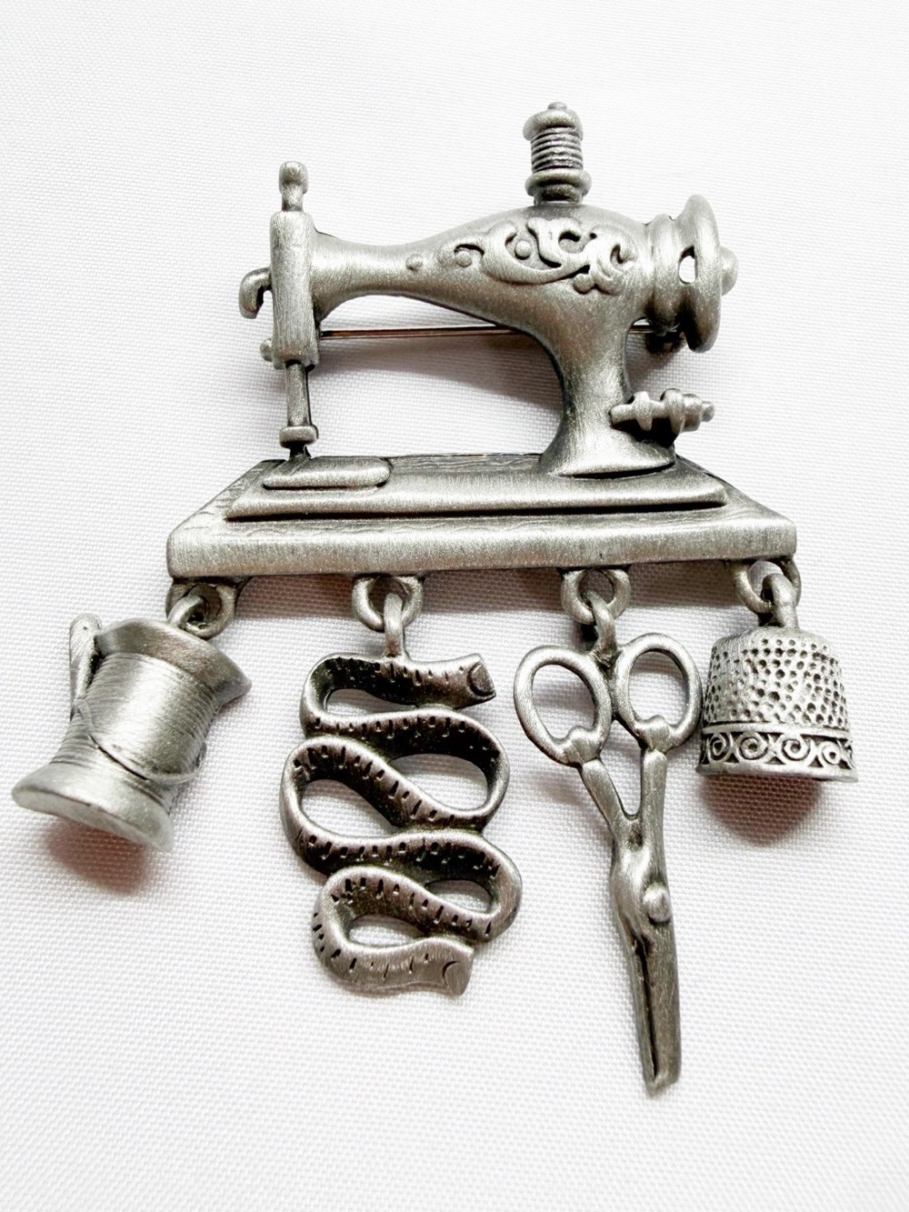 Vintage AJC Sewing Machine Arts Crafts Brooch